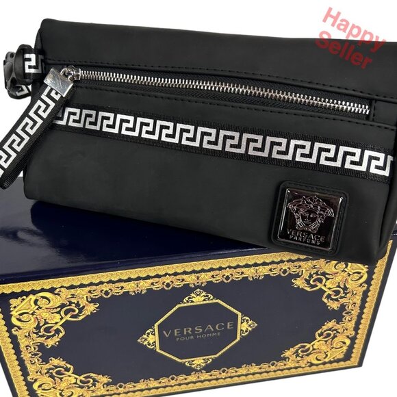 Versace Pouch Dopp Kit Toiletries Travel Bag Perfumes Box Makeup Cosmetics New - Picture 11 of 14